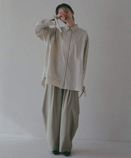 BAYFLOW（ベイフロー）の「【EF(エフ)】ストライプビッグシャツ（WOMEN）（シャツ/ブラウス・レディース・ブルー/ベージュ・FREE）」の3枚目の写真