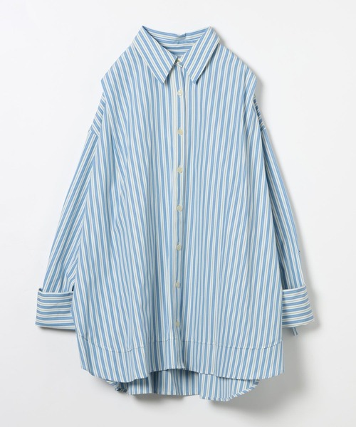 BAYFLOW（ベイフロー）の「【EF(エフ)】ストライプビッグシャツ（WOMEN）（シャツ/ブラウス・レディース・ブルー/ベージュ・FREE）」の20枚目の写真
