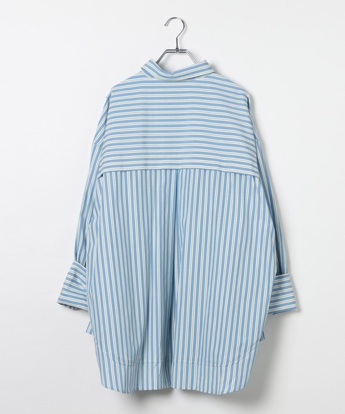 BAYFLOW（ベイフロー）の「【EF(エフ)】ストライプビッグシャツ（WOMEN）（シャツ/ブラウス・レディース・ブルー/ベージュ・FREE）」の21枚目の写真