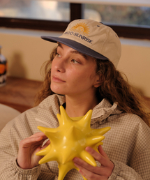 HELLO SUNRISE | Two Tone Washed OG Logo 6Panel Cap_Beige & Vintage Blue(キャップ)