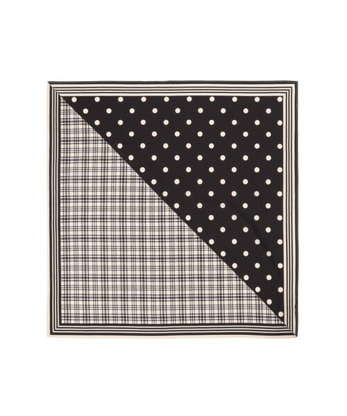 Ray BEAMS（レイビームス）の「コットン シルク スカーフ（バンダナ/スカーフ・レディース・ブラック/サックスブルー・ONE SIZE）」の2枚目の写真