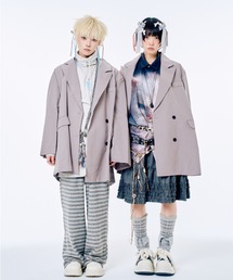 Never mind the XU / Chikashitsu+ | 【Nerd out XU】big stripe tailored jacket / 【ナードアウトエックスユー】ビッグストライプテーラードジャケット <着用動画あり>(テーラードジャケット)
