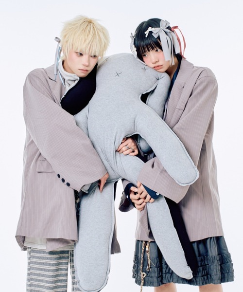 Never mind the XU / Chikashitsu+（ネバーマインド ザ エックスユー / チカシツプラス）の「【Nerd out XU】big stripe tailored jacket / 【ナードアウトエックスユー】ビッグストライプテーラードジャケット <着用動画あり>（テーラードジャケット・メンズ・グレー・M）」の19枚目の写真