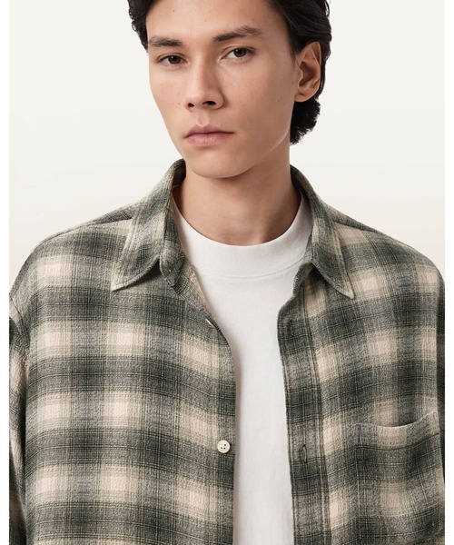 ALLSAINTS(オールセインツ)の「LUMY OVERSIZED CHECK SHIRT | LUMY オーバーサイズ チェック シャツ(シャツ/ブラウス・メンズ・グリーン系その他・XS/L/S/M)」の2枚目の写真