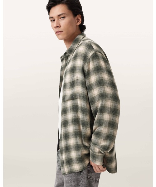 ALLSAINTS(オールセインツ)の「LUMY OVERSIZED CHECK SHIRT | LUMY オーバーサイズ チェック シャツ(シャツ/ブラウス・メンズ・グリーン系その他・XS/L/S/M)」の4枚目の写真
