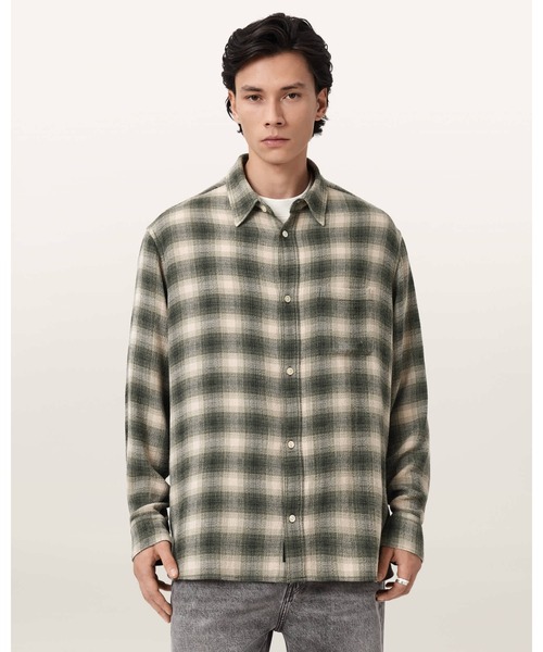 ALLSAINTS(オールセインツ)の「LUMY OVERSIZED CHECK SHIRT | LUMY オーバーサイズ チェック シャツ(シャツ/ブラウス・メンズ・グリーン系その他・XS/L/S/M)」の6枚目の写真