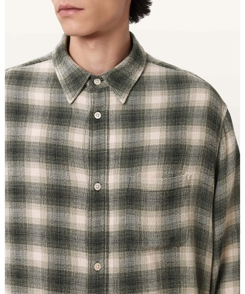 ALLSAINTS(オールセインツ)の「LUMY OVERSIZED CHECK SHIRT | LUMY オーバーサイズ チェック シャツ(シャツ/ブラウス・メンズ・グリーン系その他・XS/L/S/M)」の7枚目の写真