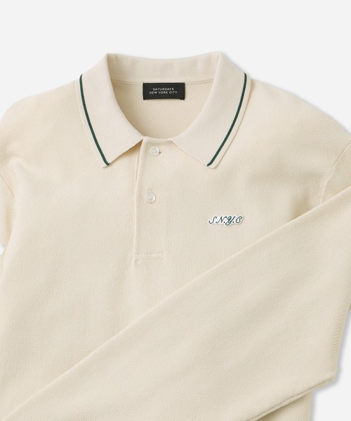 Saturdays Golf(サタデーズゴルフ)の「LS Knit Polo(ポロシャツ・メンズ・グリーン/キナリ/ブラック・XL/S/M/L)」の21枚目の写真