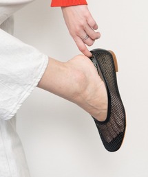 【FABIO RUSCONI】ラウンドトウメッシュフラットバレエ(F61512)