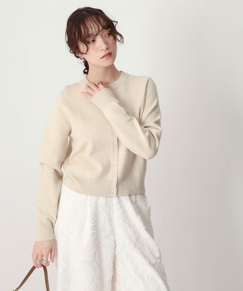 NOAHL(ノアル)の「【NOAHL】ドットニットカーディガン(カーディガン/ボレロ・レディース・アイボリー系/ライトグリーン系/ベージュ系/ライトグレー系・FREE)」の15枚目の写真