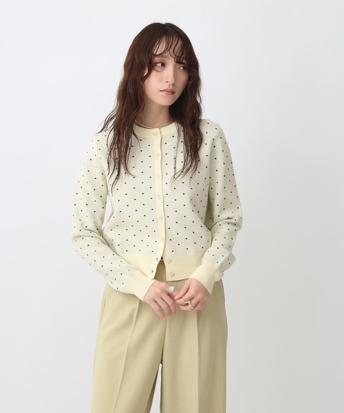NOAHL(ノアル)の「【NOAHL】ドットニットカーディガン(カーディガン/ボレロ・レディース・アイボリー系/ライトグリーン系/ベージュ系/ライトグレー系・FREE)」の5枚目の写真