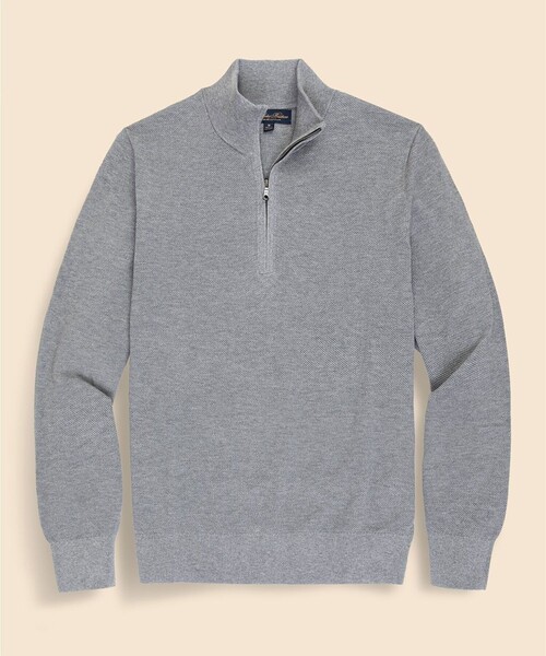 BROOKS BROTHERS(ブルックスブラザーズ)の「スーピマコットン ピケ ハーフジップ モックネックプルオーバー(ニット/セーター・メンズ・ネイビー/カーキ/グレー/ライトブルー・MEDIUM/SMALL/X-LARGE/LARGE)」の2枚目の写真