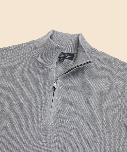 BROOKS BROTHERS(ブルックスブラザーズ)の「スーピマコットン ピケ ハーフジップ モックネックプルオーバー(ニット/セーター・メンズ・ネイビー/カーキ/グレー/ライトブルー・MEDIUM/SMALL/X-LARGE/LARGE)」の5枚目の写真
