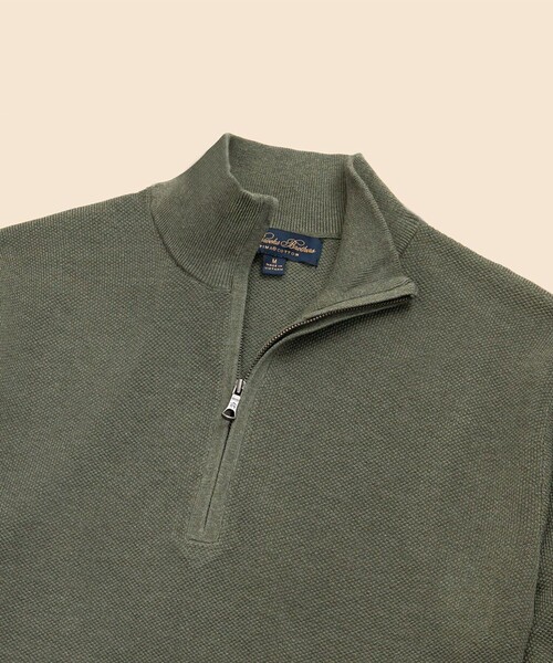 BROOKS BROTHERS(ブルックスブラザーズ)の「スーピマコットン ピケ ハーフジップ モックネックプルオーバー(ニット/セーター・メンズ・ネイビー/カーキ/グレー/ライトブルー・MEDIUM/SMALL/X-LARGE/LARGE)」の8枚目の写真
