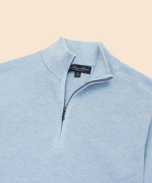 BROOKS BROTHERS(ブルックスブラザーズ)の「スーピマコットン ピケ ハーフジップ モックネックプルオーバー(ニット/セーター・メンズ・ネイビー/カーキ/グレー/ライトブルー・MEDIUM/SMALL/X-LARGE/LARGE)」の10枚目の写真