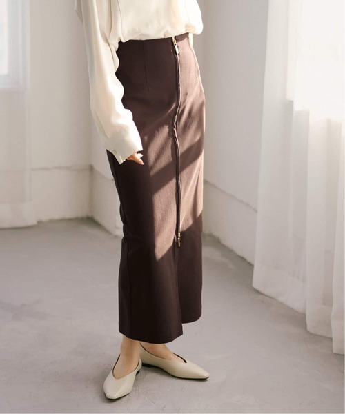 Noble（ノーブル）の「《追加3》RyNyコンフォートストレッチジップタイトスカート（スカート・レディース・ライトグレー/ブラウン/ブラック・36/34/40/38）」の3枚目の写真