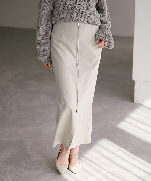 Noble（ノーブル）の「《追加3》RyNyコンフォートストレッチジップタイトスカート（スカート・レディース・ライトグレー/ブラウン/ブラック・36/34/40/38）」の2枚目の写真