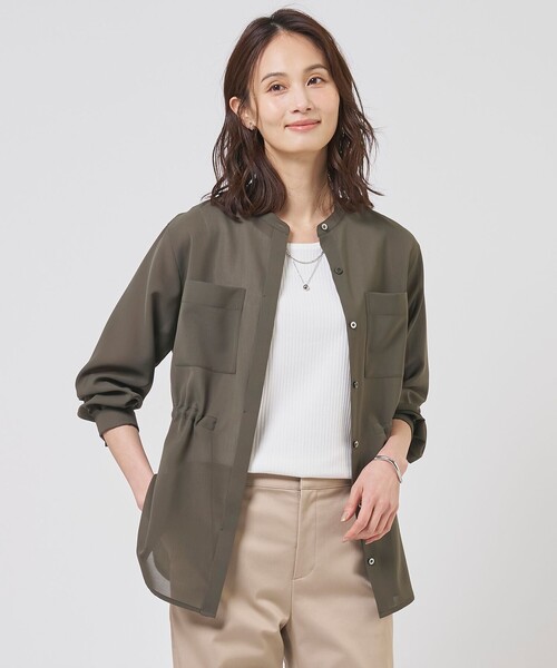 J.PRESS Ladies(J.プレス レディス)の「【冷房対策に】RELAXION Sheer ボイル ブラウス(シャツ/ブラウス・レディース・カーキ系/ネイビー系/ベージュ系・XS)」の1枚目の写真