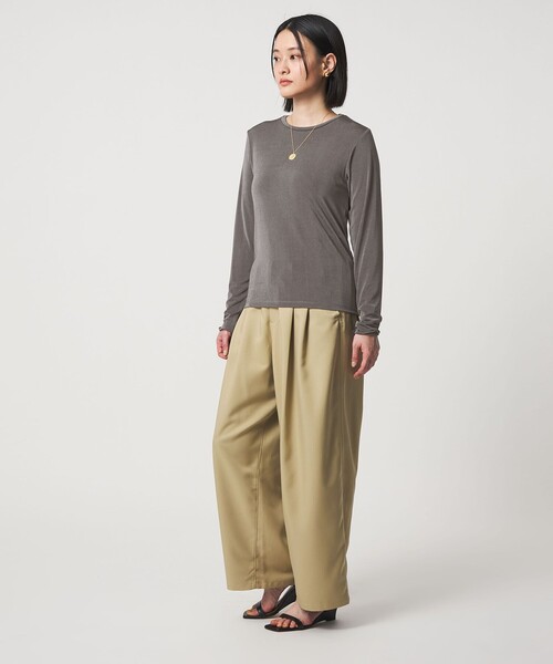 A DAY IN THE LIFE UNITED ARROWS(アデイインザライフユナイテッドアローズ)の「シャイニーリブ カットソー <A DAY IN THE LIFE>(Tシャツ/カットソー・レディース・ライム/オフホワイト/ダークグレー・FREE)」の6枚目の写真