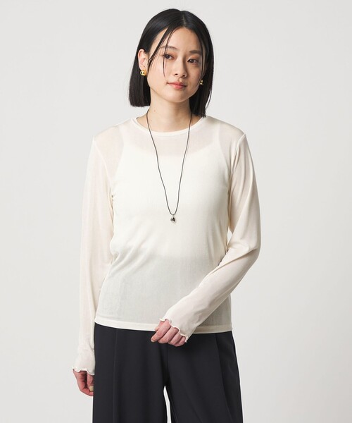 A DAY IN THE LIFE UNITED ARROWS(アデイインザライフユナイテッドアローズ)の「シャイニーリブ カットソー <A DAY IN THE LIFE>(Tシャツ/カットソー・レディース・ライム/オフホワイト/ダークグレー・FREE)」の7枚目の写真
