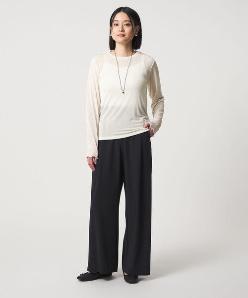 A DAY IN THE LIFE UNITED ARROWS(アデイインザライフユナイテッドアローズ)の「シャイニーリブ カットソー <A DAY IN THE LIFE>(Tシャツ/カットソー・レディース・ライム/オフホワイト/ダークグレー・FREE)」の8枚目の写真