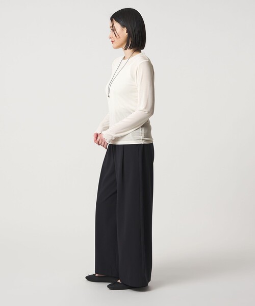 A DAY IN THE LIFE UNITED ARROWS(アデイインザライフユナイテッドアローズ)の「シャイニーリブ カットソー <A DAY IN THE LIFE>(Tシャツ/カットソー・レディース・ライム/オフホワイト/ダークグレー・FREE)」の9枚目の写真