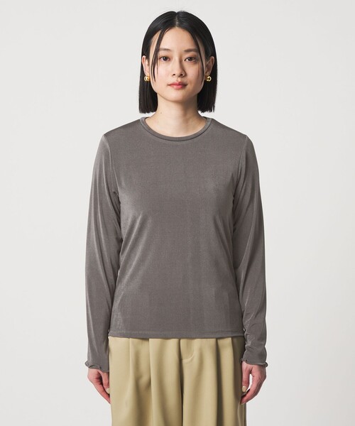 A DAY IN THE LIFE UNITED ARROWS(アデイインザライフユナイテッドアローズ)の「シャイニーリブ カットソー <A DAY IN THE LIFE>(Tシャツ/カットソー・レディース・ライム/オフホワイト/ダークグレー・FREE)」の10枚目の写真