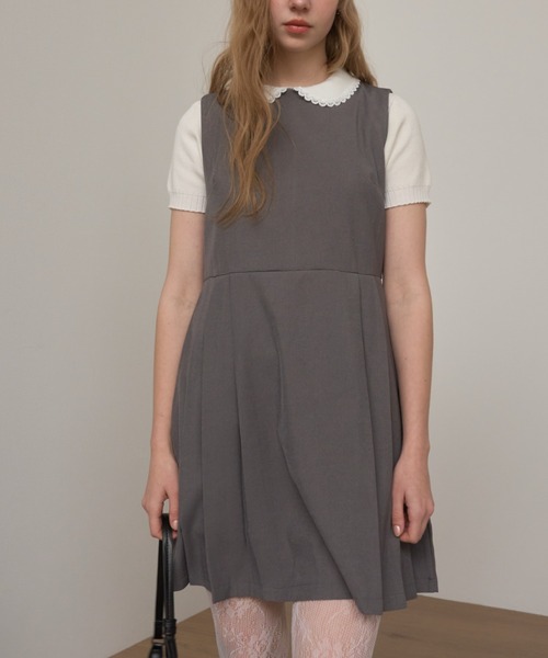 Birthday room（バースデイルーム）の「丸襟サマーニットポロ/Round-neck summer knit polo（ポロシャツ・レディース・ブラック/ホワイト・FREE）」の9枚目の写真