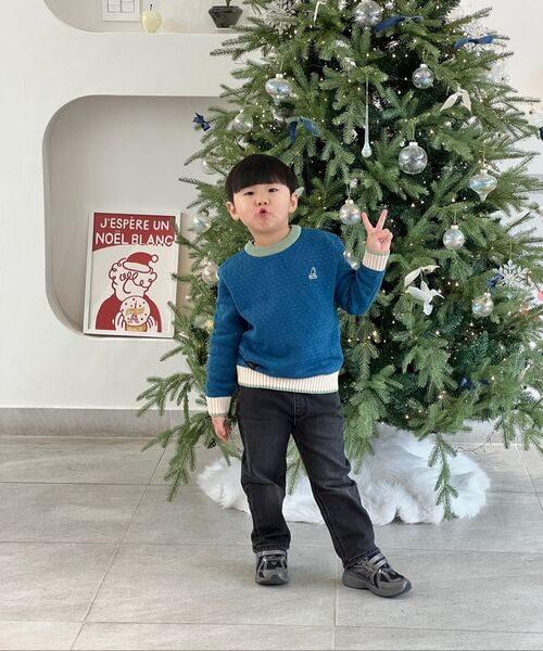 MUSINSA STANDARD KIDS（ムシンサスタンダードキッズ）の「レギュラーフィットバンディングデニムパンツ[ウォッシュドブラック]（デニムパンツ・レディース・その他・130/140/150/160/120/110/100）」の5枚目の写真