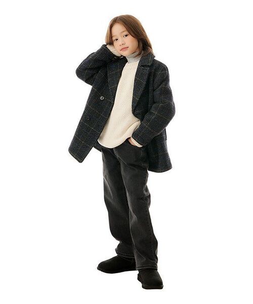 MUSINSA STANDARD KIDS（ムシンサスタンダードキッズ）の「レギュラーフィットバンディングデニムパンツ[ウォッシュドブラック]（デニムパンツ・レディース・その他・130/140/150/160/120/110/100）」の3枚目の写真