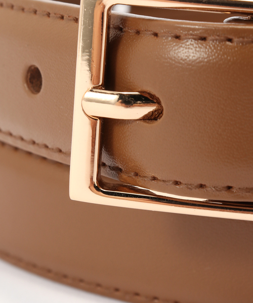 SLOBE IENA（スローブイエナ）の「SLOBE スクエアステッチベルト（ベルト・レディース・ブラック/ブラウン・FREE）」の4枚目の写真