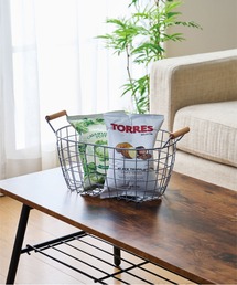 PEARL LIFE（パールライフ）の「ワイヤーオーバルバスケット M(木柄)（収納グッズ）」