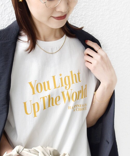 +81BRANCA(ハチイチブランカ)の「【SHIPS別注】81BRANCA: 5分袖 ロゴ TEE(Tシャツ/カットソー・レディース・ベージュ/チャコールグレー/オフホワイト・ONE SIZE)」の2枚目の写真