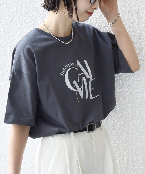 +81BRANCA(ハチイチブランカ)の「【SHIPS別注】81BRANCA: 5分袖 ロゴ TEE(Tシャツ/カットソー・レディース・ベージュ/チャコールグレー/オフホワイト・ONE SIZE)」の20枚目の写真