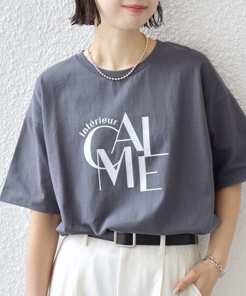 +81BRANCA(ハチイチブランカ)の「【SHIPS別注】81BRANCA: 5分袖 ロゴ TEE(Tシャツ/カットソー・レディース・ベージュ/チャコールグレー/オフホワイト・ONE SIZE)」の19枚目の写真