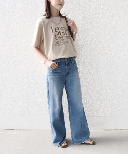 +81BRANCA(ハチイチブランカ)の「【SHIPS別注】81BRANCA: 5分袖 ロゴ TEE(Tシャツ/カットソー・レディース・ベージュ/チャコールグレー/オフホワイト・ONE SIZE)」の15枚目の写真