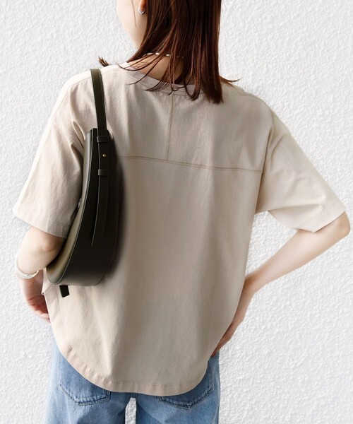 +81BRANCA(ハチイチブランカ)の「【SHIPS別注】81BRANCA: 5分袖 ロゴ TEE(Tシャツ/カットソー・レディース・ベージュ/チャコールグレー/オフホワイト・ONE SIZE)」の11枚目の写真