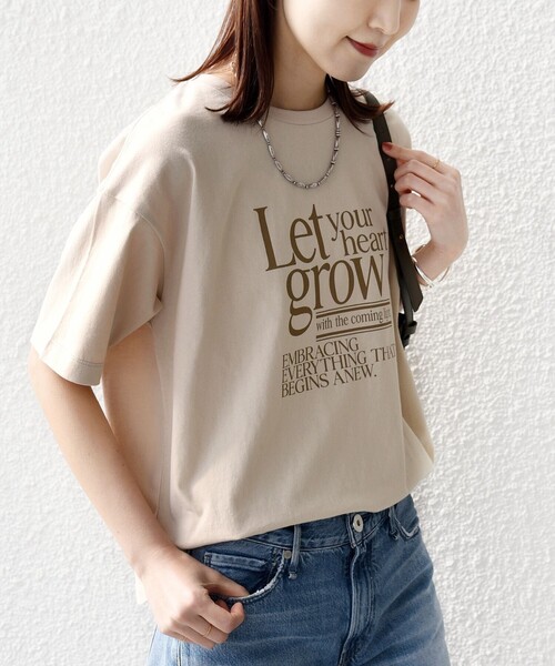 +81BRANCA(ハチイチブランカ)の「【SHIPS別注】81BRANCA: 5分袖 ロゴ TEE(Tシャツ/カットソー・レディース・ベージュ/チャコールグレー/オフホワイト・ONE SIZE)」の10枚目の写真