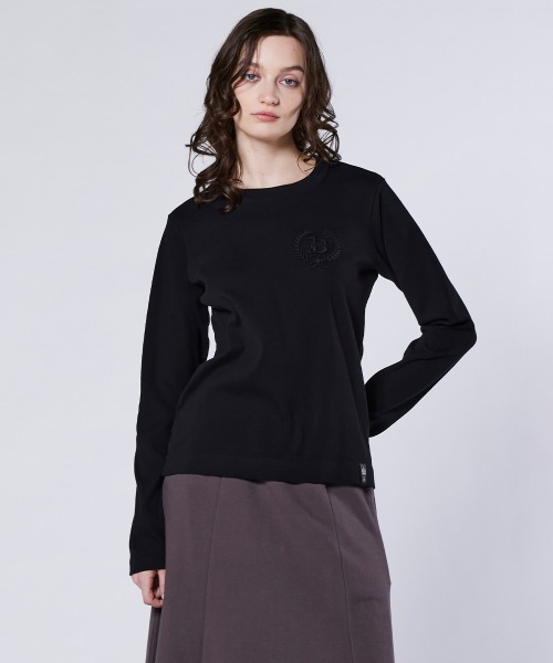 DOUBLE STANDARD CLOTHING（ダブルスタンダードクロージング）の「Dロゴ フライスTシャツ（Tシャツ/カットソー・レディース・ブラック/オフホワイト/ベージュ・FREE）」の2枚目の写真