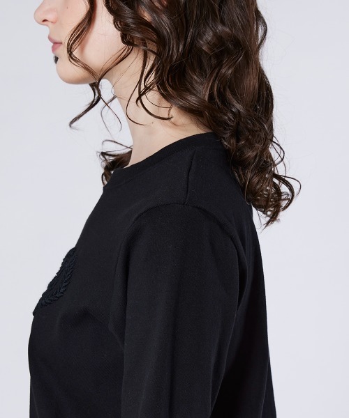 DOUBLE STANDARD CLOTHING（ダブルスタンダードクロージング）の「Dロゴ フライスTシャツ（Tシャツ/カットソー・レディース・ブラック/オフホワイト/ベージュ・FREE）」の8枚目の写真