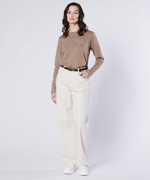 DOUBLE STANDARD CLOTHING（ダブルスタンダードクロージング）の「Dロゴ フライスTシャツ（Tシャツ/カットソー・レディース・ブラック/オフホワイト/ベージュ・FREE）」の17枚目の写真