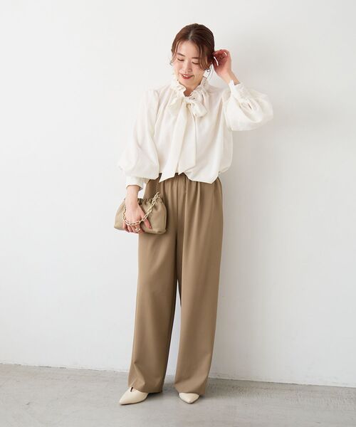 le.coeur blanc(ルクールブラン)の「フルダルイージーワイドパンツ(その他パンツ・レディース・サックスブルー/キャメル/ネイビー・36/38)」の9枚目の写真