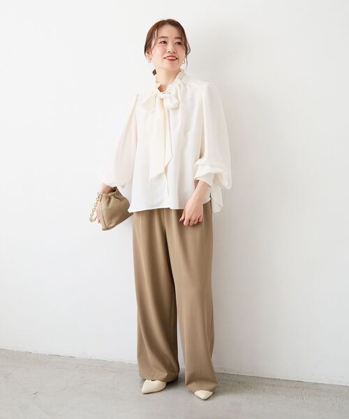 le.coeur blanc(ルクールブラン)の「フルダルイージーワイドパンツ(その他パンツ・レディース・サックスブルー/キャメル/ネイビー・36/38)」の12枚目の写真