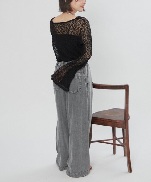 Remind me and forever（リマインドミーアンドフォーエバー）の「【レディライクなきこなしに】レースフレアー袖プルオーバー（Tシャツ/カットソー・レディース・オフホワイト/ブラック・FREE）」の21枚目の写真