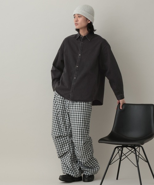 RAGEBLUE（レイジブルー）の「Curve Seam Denim Shirt/カーブシームデニムシャツ（シャツ/ブラウス・メンズ・ブラック/インディゴブルー・MEDIUM/LARGE）」の5枚目の写真