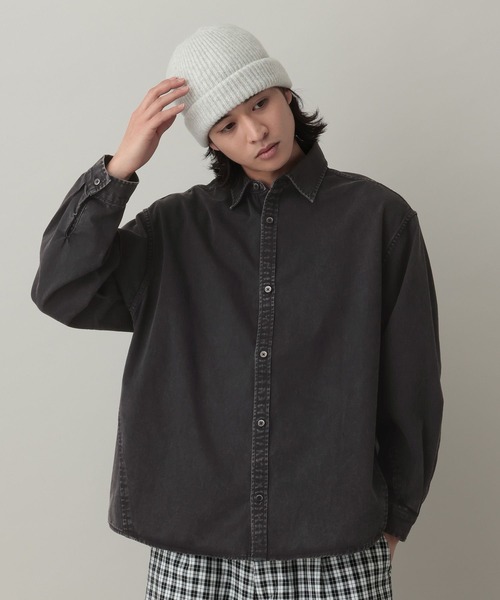 RAGEBLUE（レイジブルー）の「Curve Seam Denim Shirt/カーブシームデニムシャツ（シャツ/ブラウス・メンズ・ブラック/インディゴブルー・MEDIUM/LARGE）」の6枚目の写真