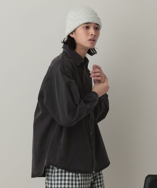 RAGEBLUE（レイジブルー）の「Curve Seam Denim Shirt/カーブシームデニムシャツ（シャツ/ブラウス・メンズ・ブラック/インディゴブルー・MEDIUM/LARGE）」の7枚目の写真