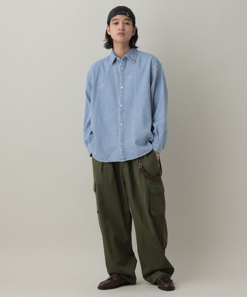 RAGEBLUE（レイジブルー）の「Curve Seam Denim Shirt/カーブシームデニムシャツ（シャツ/ブラウス・メンズ・ブラック/インディゴブルー・MEDIUM/LARGE）」の9枚目の写真