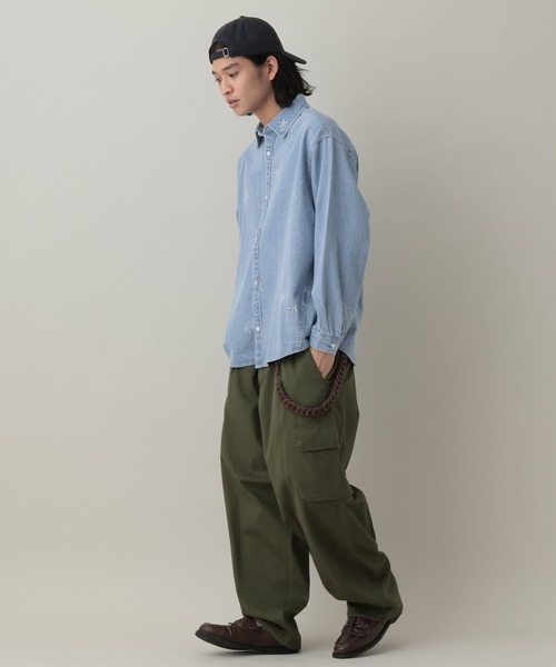 RAGEBLUE（レイジブルー）の「Curve Seam Denim Shirt/カーブシームデニムシャツ（シャツ/ブラウス・メンズ・ブラック/インディゴブルー・MEDIUM/LARGE）」の10枚目の写真