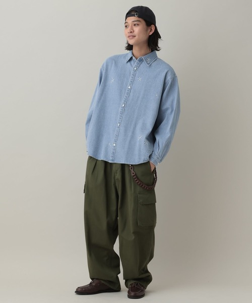RAGEBLUE（レイジブルー）の「Curve Seam Denim Shirt/カーブシームデニムシャツ（シャツ/ブラウス・メンズ・ブラック/インディゴブルー・MEDIUM/LARGE）」の11枚目の写真